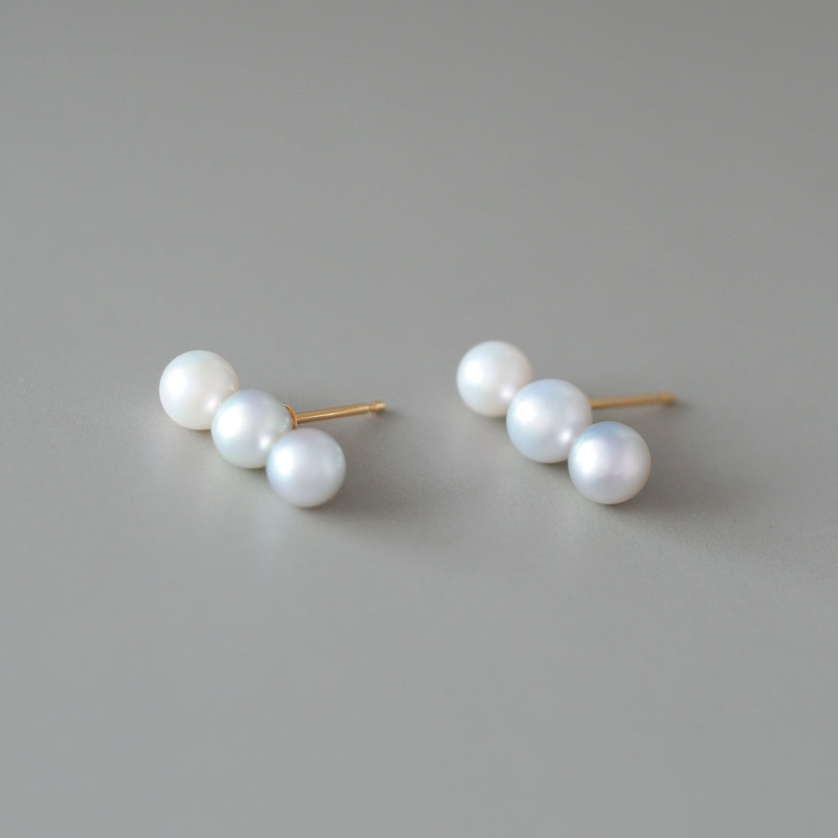 Mini Trio Pearl Earrings – mika jewellery