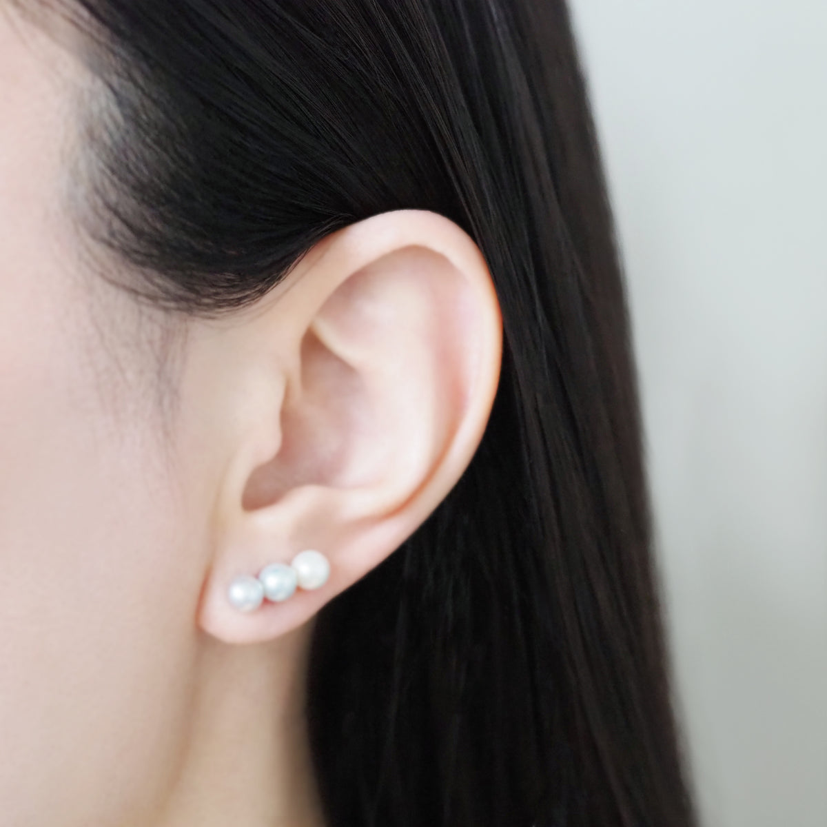 Mini Trio Pearl Earrings – mika jewellery