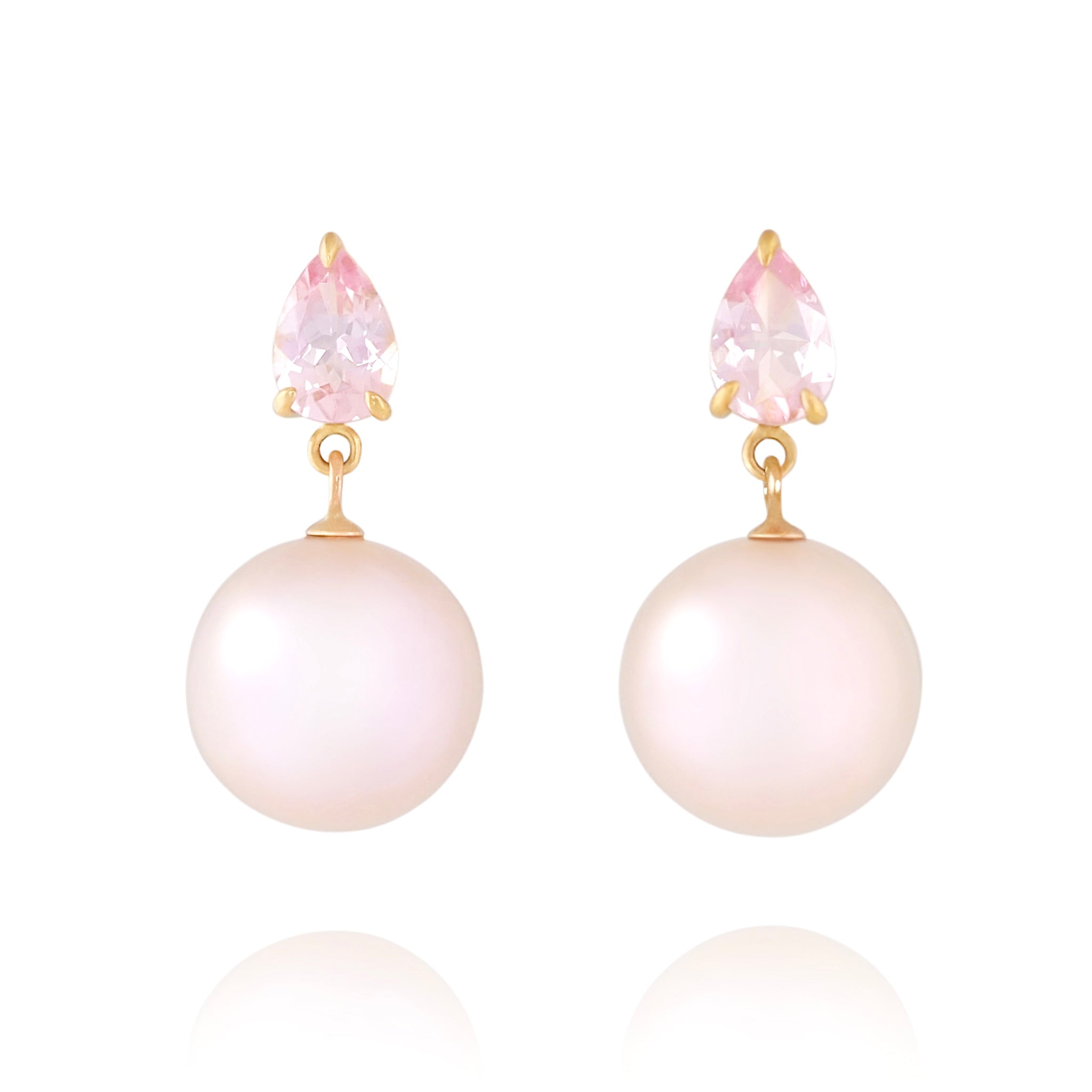 Electric Pear Earrings (Morganite)