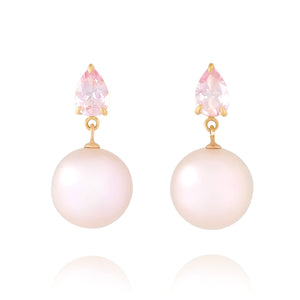 Electric Pear Earrings (Morganite)