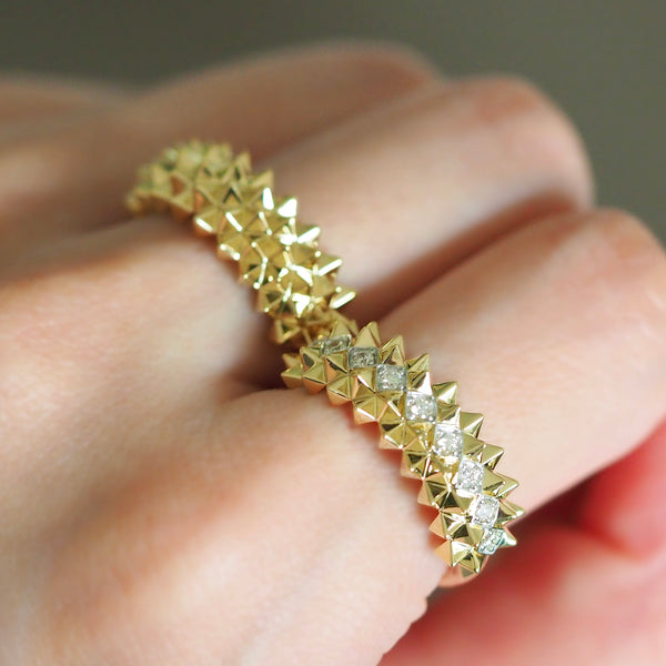 K18YG / Large Spike Ring