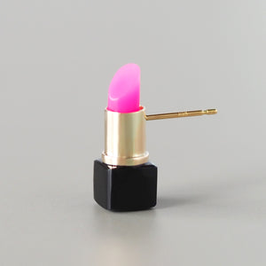 Lipstick Single Earring (Hot Pink Chalcedony)