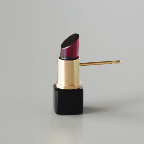 Lipstick Single Earring (Garnet)