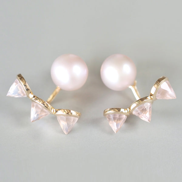 Goddess Ear Jackets (Rose Quartz)