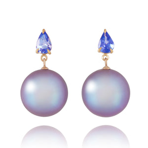 Electric Pear Earrings (Tanzanite)