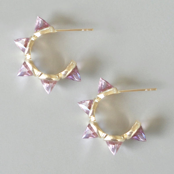 Goddess Hoop Earrings (Amethyst)