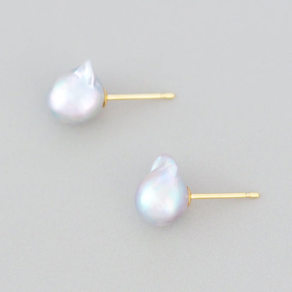 Baby Baroque Pearl Earrings (Blue)