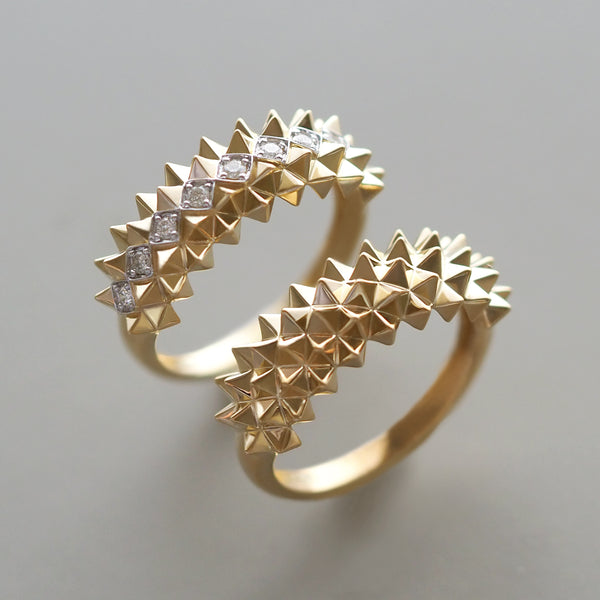 K18YG / Large Spike Ring