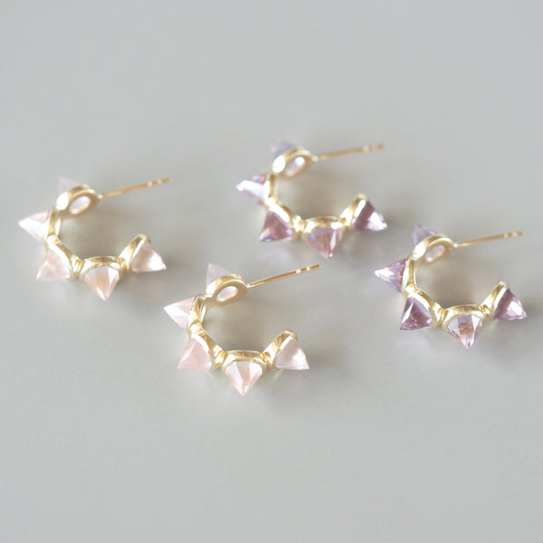 Goddess Hoop Earrings (Amethyst)