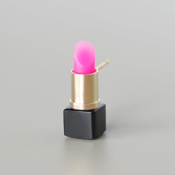 Lipstick Single Earring (Hot Pink Chalcedony)