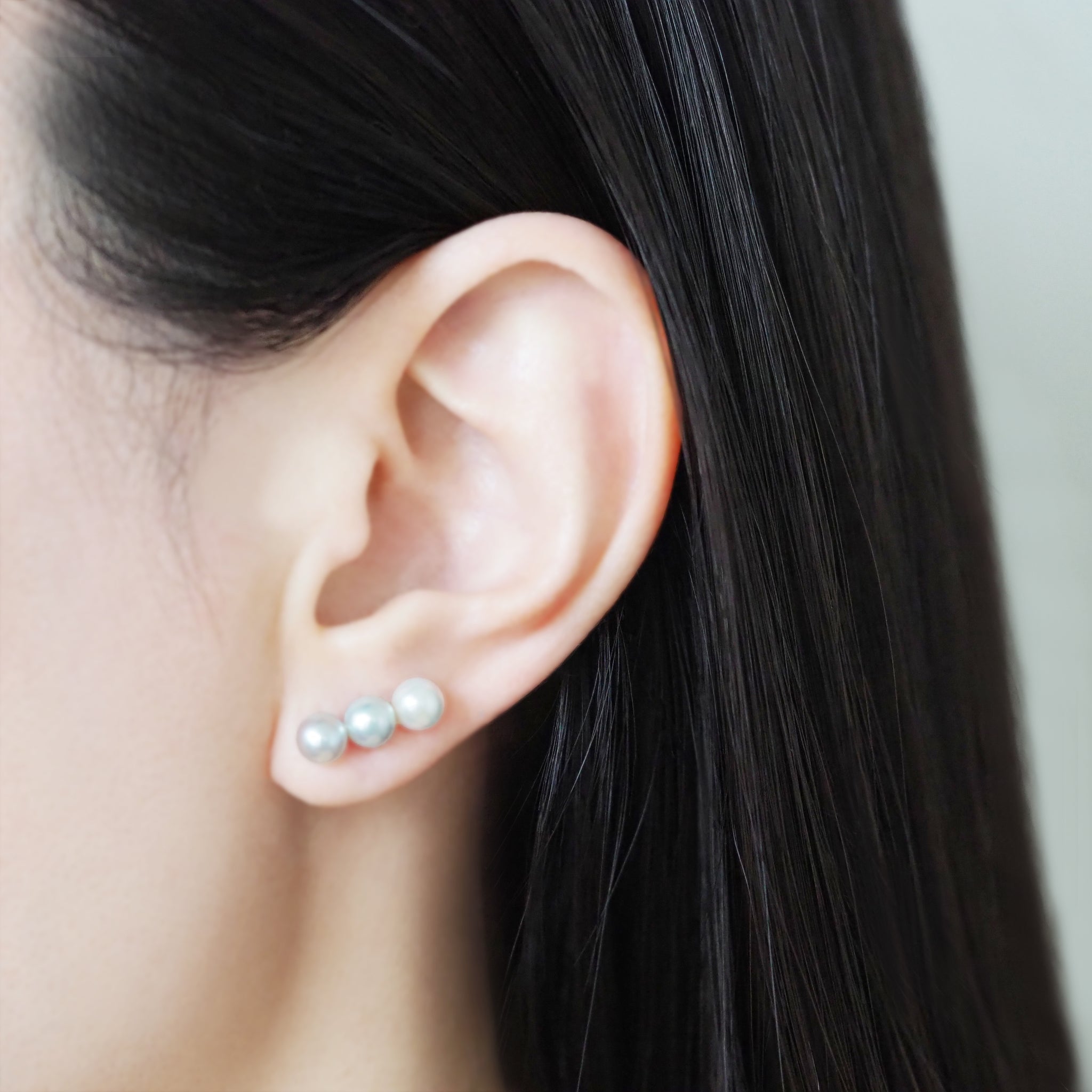 Mini Trio Pearl Earrings – mika jewellery