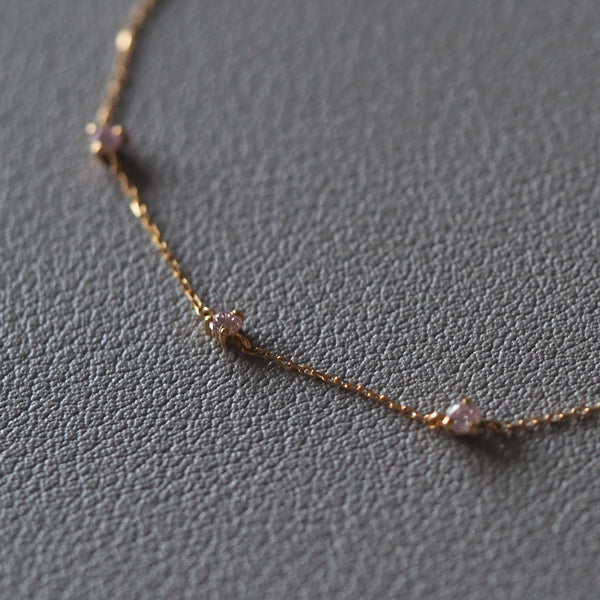 Moonlight 3 Stones Bracelet (Pink Diamonds)