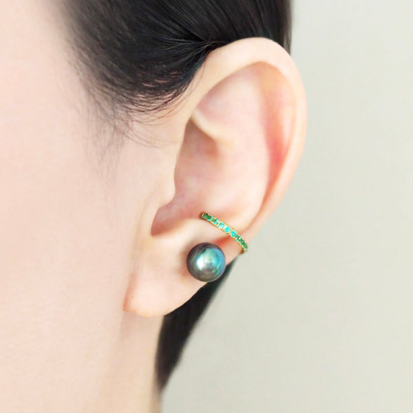 Pearl Pave Ear Cuff (Emerald)