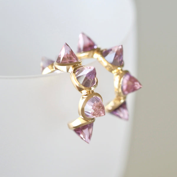 Goddess Hoop Earrings (Amethyst)