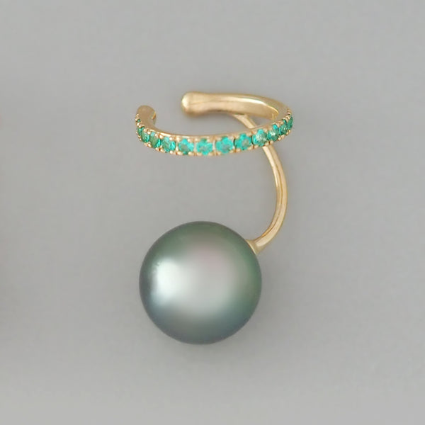 Pearl Pave Ear Cuff (Emerald)