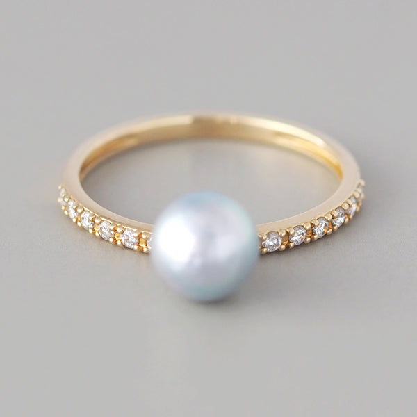 Swing Pave Pearl Ring (Diamond)