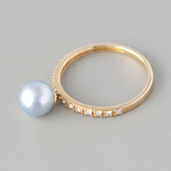 Swing Pave Pearl Ring (Diamond)