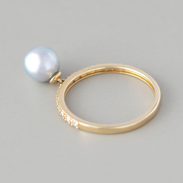 Swing Pave Pearl Ring (Diamond)