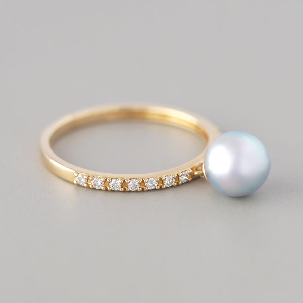 Swing Pave Pearl Ring (Diamond)