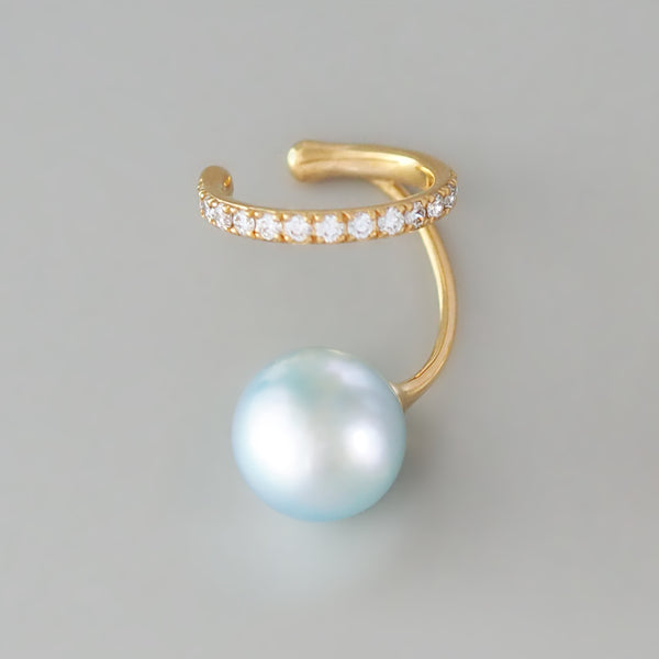 Pearl Pave Ear Cuff (Diamond)