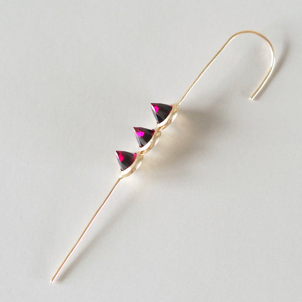 Goddess Ear Stick (Rhodolite Garnet)