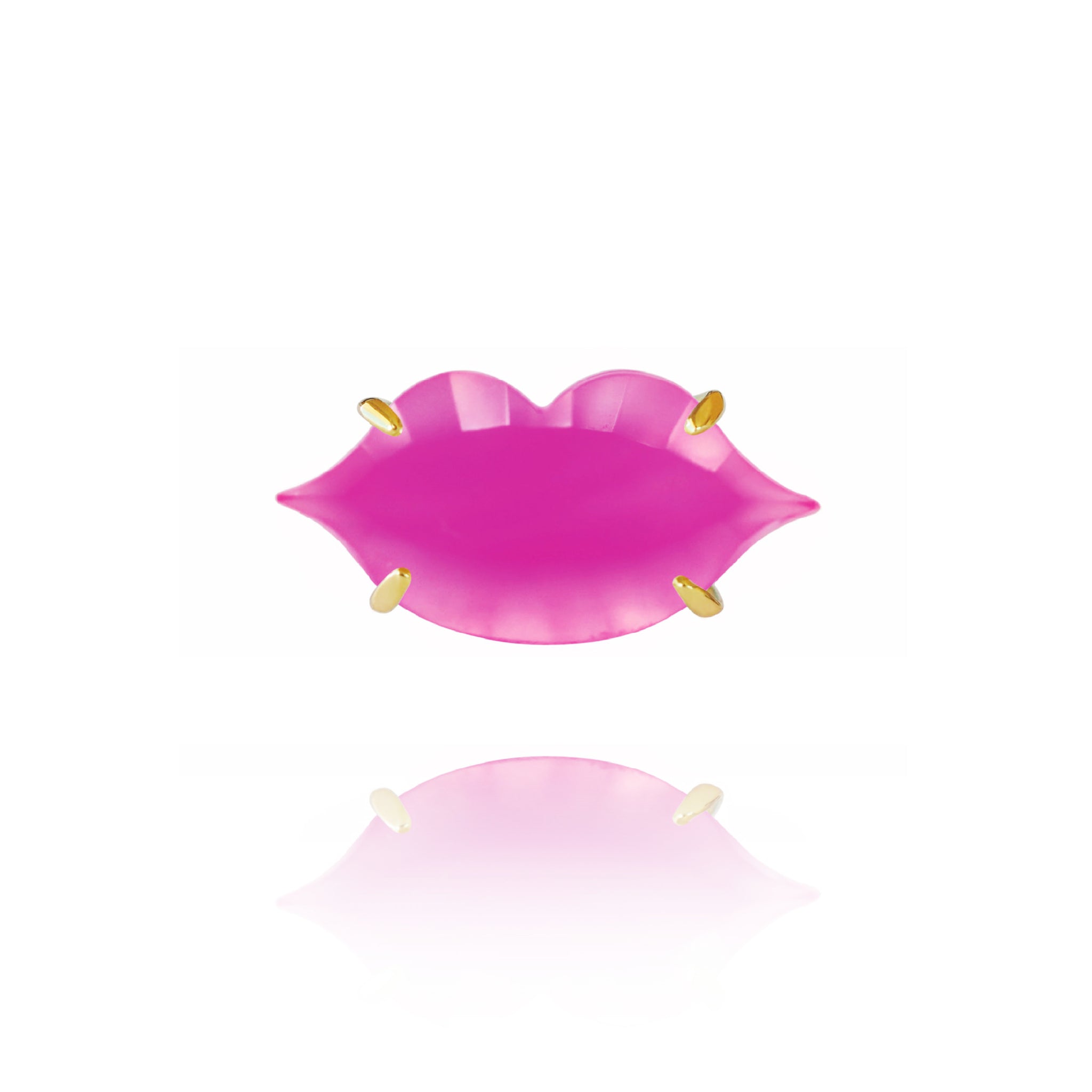 Lip Single Earring (Pink Chalcedony)