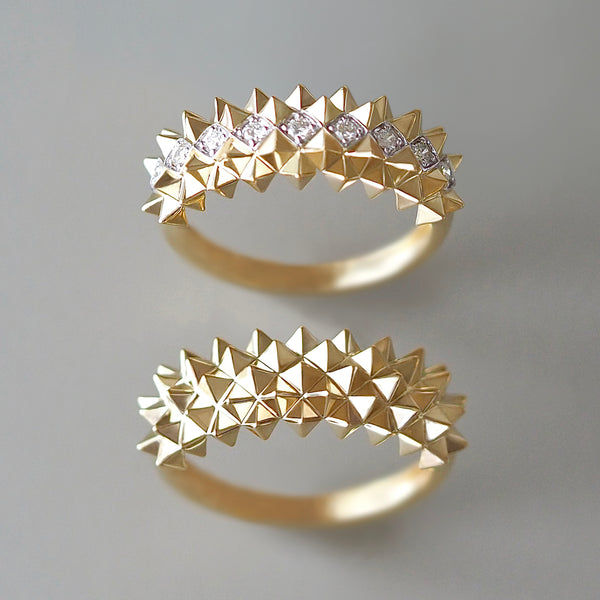 K18YG / Large Spike Ring