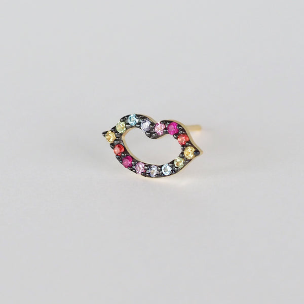 Neon Lip Single Earring (Pastel Rainbow)