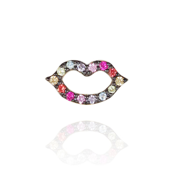 Neon Lip Single Earring (Pastel Rainbow)