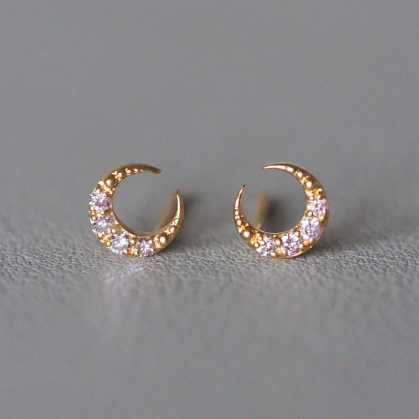 Luna Earrings (Pink Diamonds)
