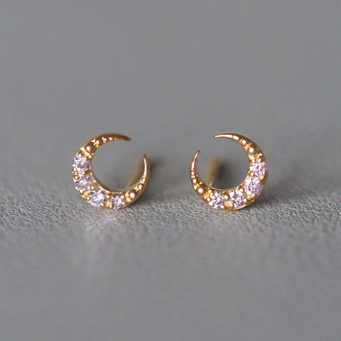 Luna Earrings (Pink Diamonds)