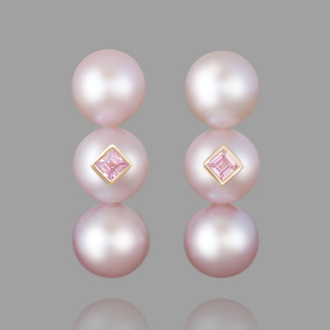 Gem Pearl Trio Earrings