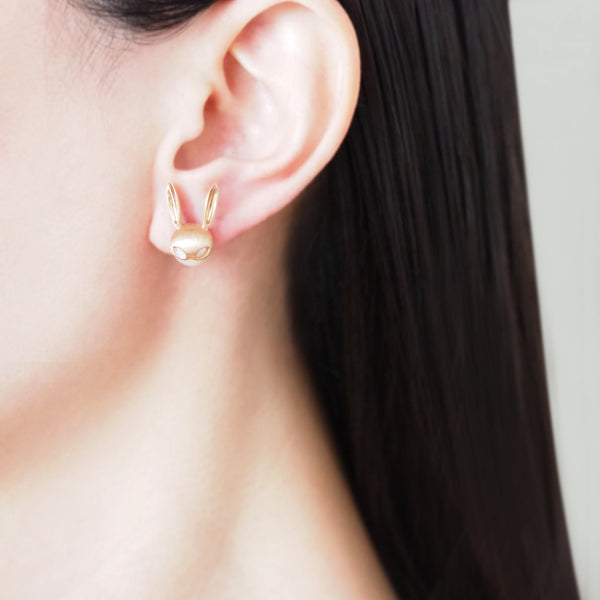 Rose Gold Bunny Earrings