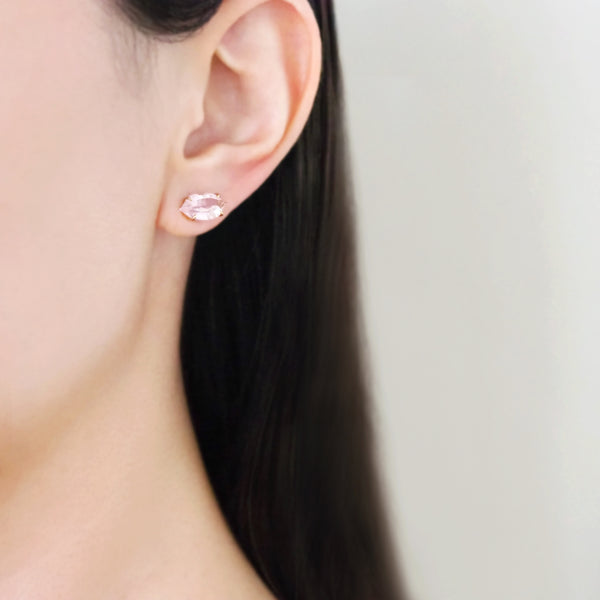 Lip Single Earring (Rose Quartz)