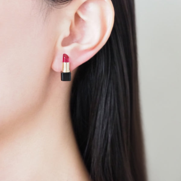 Lipstick Single Earring (Ruby)
