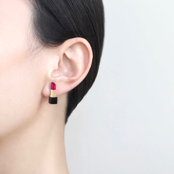 Lipstick Single Earring (Pink Sapphire)
