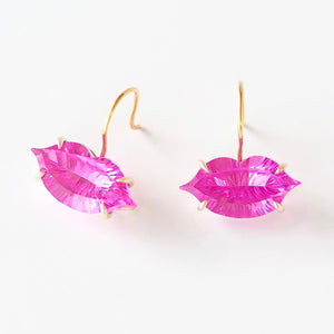 Premium Lip Earrings (Pink Sapphire)
