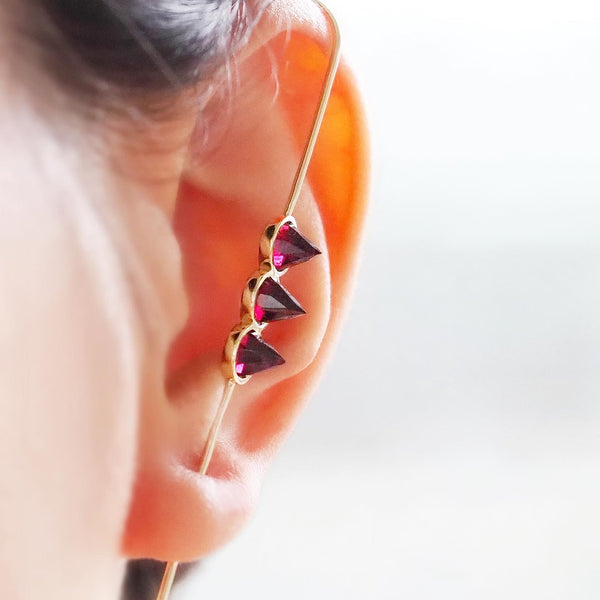 Goddess Ear Stick (Rhodolite Garnet)