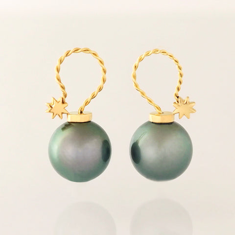 Burst Earrings (Tahiti Pearl)