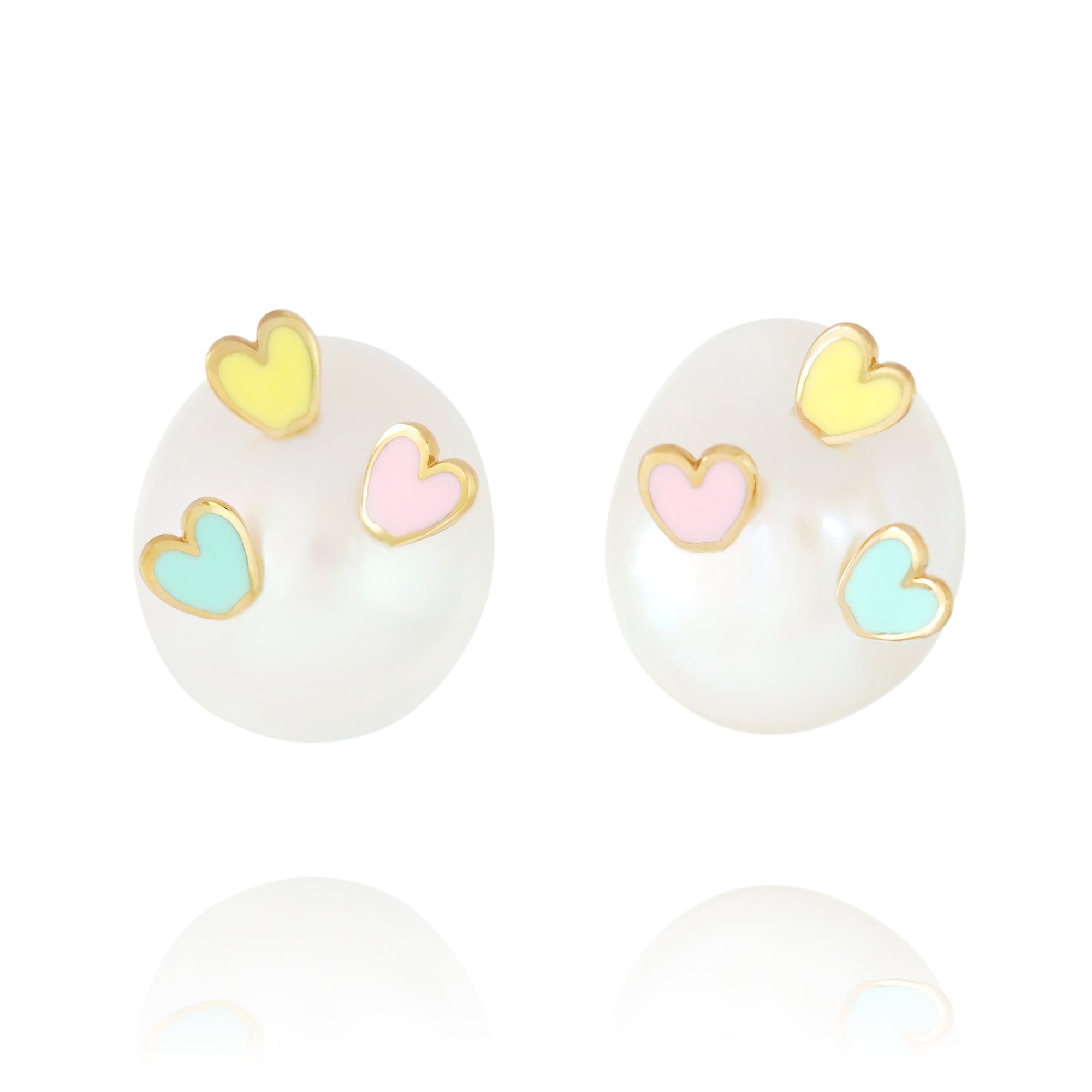 Striking Hearts Tricolour Earrings