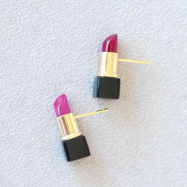 Lipstick Single Earring (Ruby)