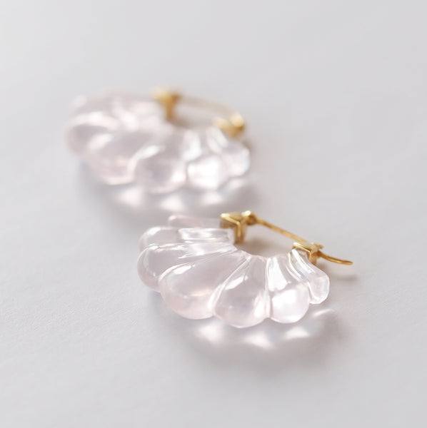 Shell Earrings (Rose Quartz)