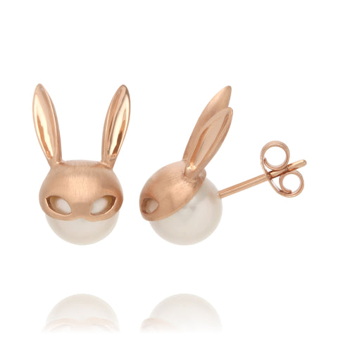 Rose Gold Bunny Earrings